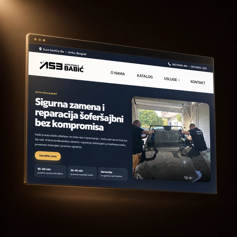 Sajt za auto stakla: prikaz posle redizajna